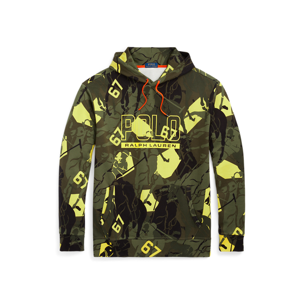 Polo ralph lauren logo camo fleece hoodie hotsell