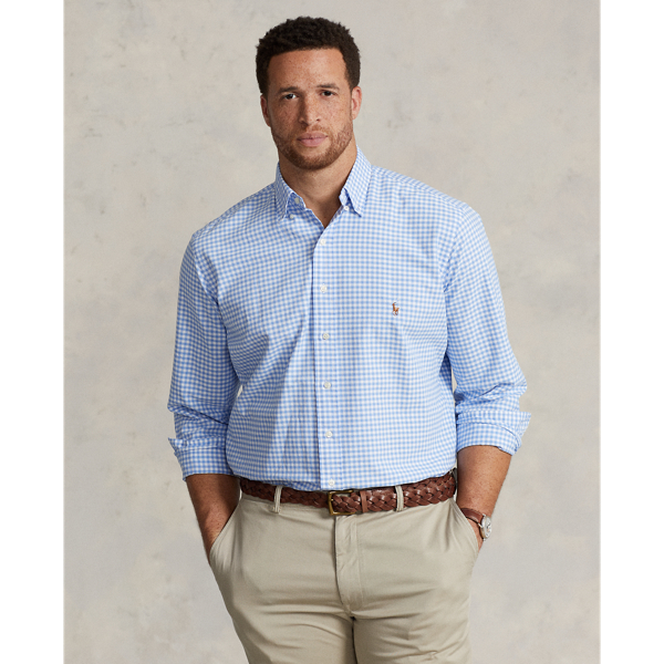 Light Blue/White Gingham Oxford Shirt Big & Tall 1