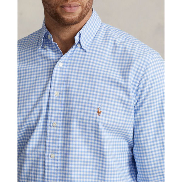 Light Blue/White Gingham Oxford Shirt Big & Tall 6