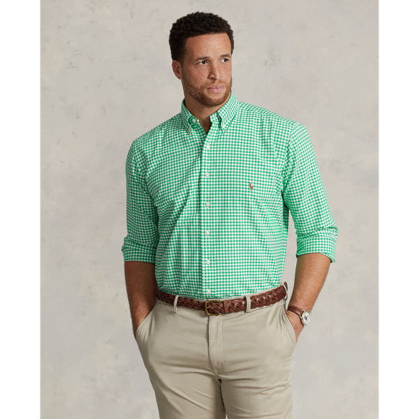 Emerald/White Gingham Oxford Shirt Big & Tall 1