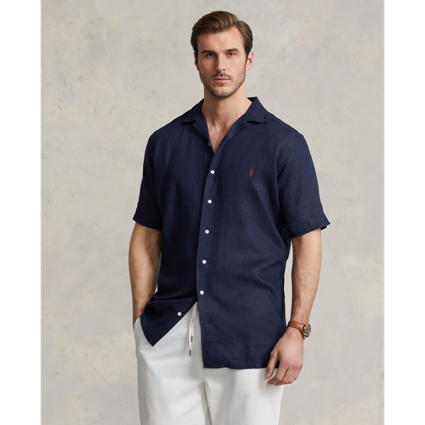Newport Navy Linen Camp Shirt Big & Tall 1