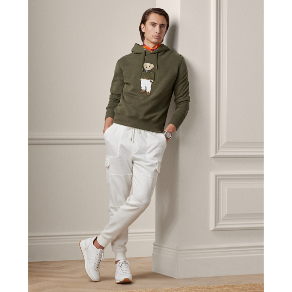 Fleece-Pullover mit Polo Bear Purple Label in Olivgr&uuml;n/Nacht 4