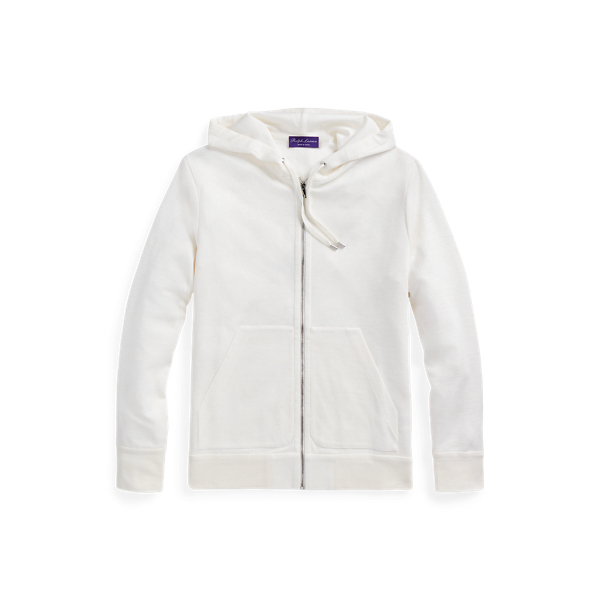 Camisola capuz e fecho mistura de linho Purple Label em 1