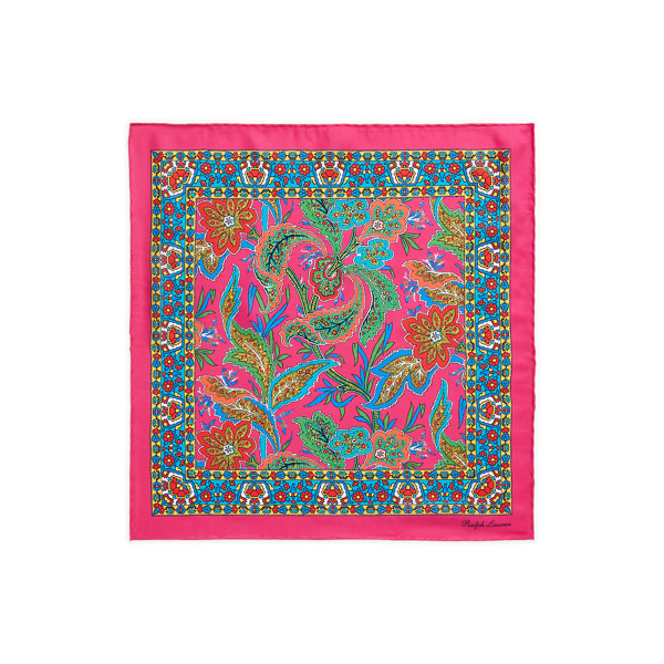 Paisley-Einstecktuch aus Habotai-Seide Purple Label in Rosa 2