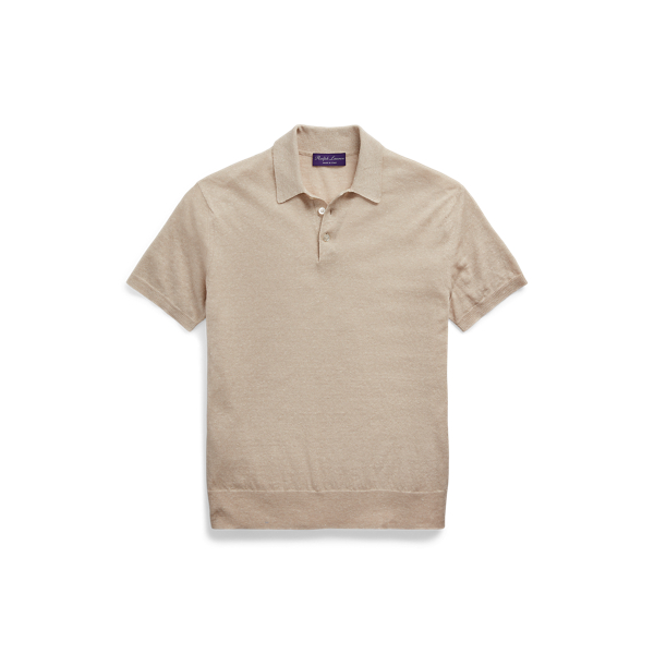 Leinen-Baumwoll-Pullover mit Polokragen Purple Label in 1