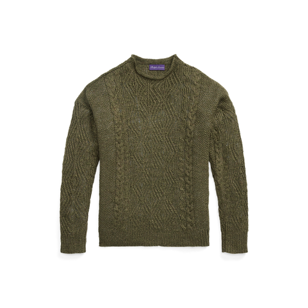Rollkragenpullover mit Zopfmuster