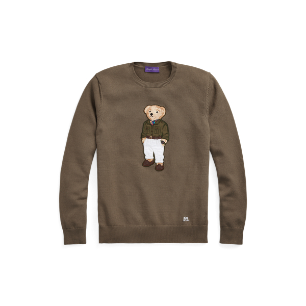 Purple Label Polo Bear Cotton-Blend Sweater 1