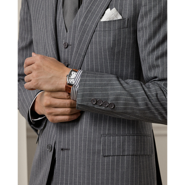 Medium Grey And Cream Ralph Handmade Striped Wool-Blend Suit Purple Label 7