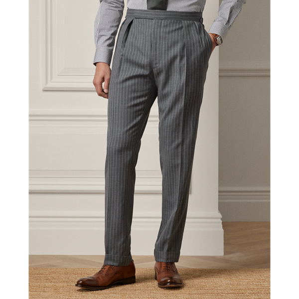 Medium Grey And Cream Ralph Handmade Striped Wool-Blend Suit Purple Label 8