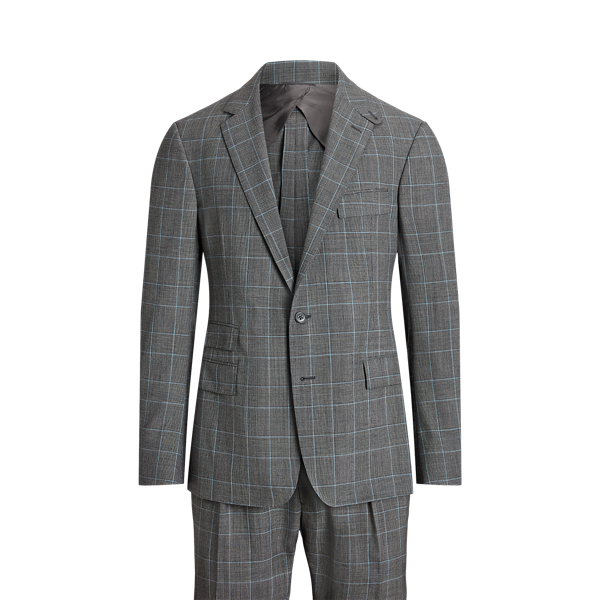 Kent Handmade Plaid Wool Suit Purple Label 1