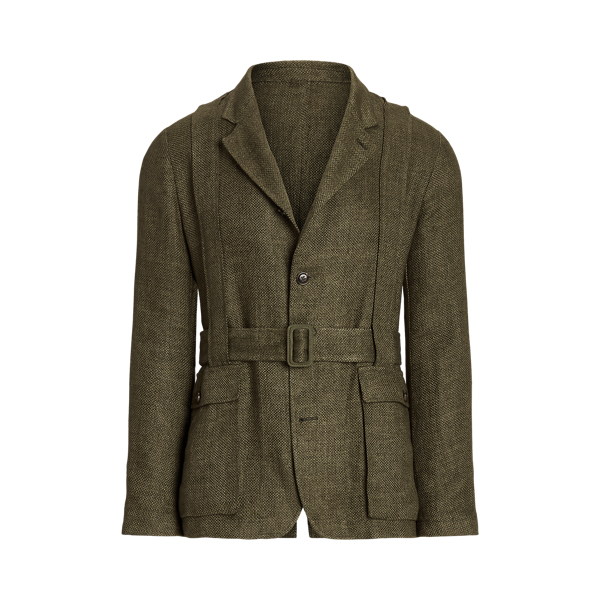 Hand-Tailored Linen Belted Suit Jacket Purple Label 1