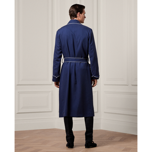 Navy Monogram Silk Twill Robe Purple Label 5