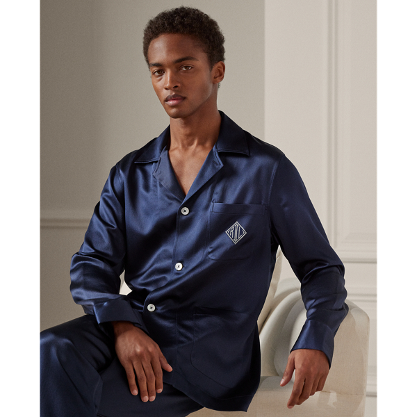 Monogram Silk Pyjama Set for Men Ralph Lauren UK