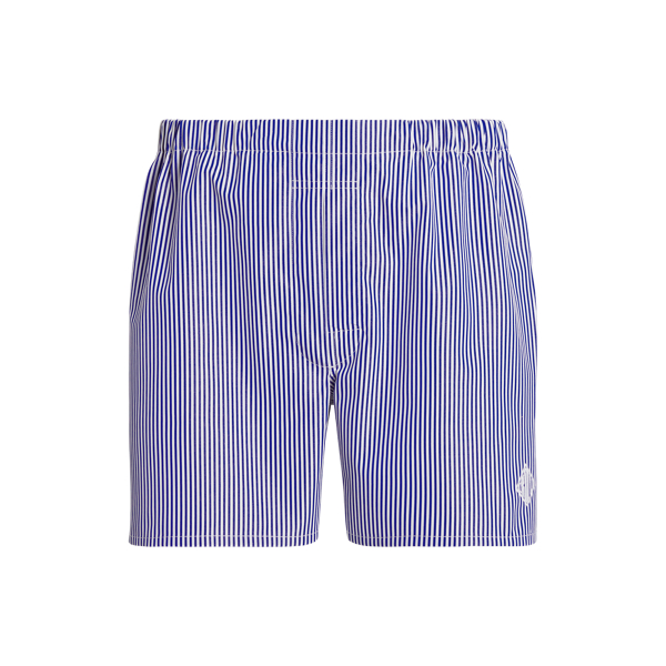 Blue/White Monogram Striped Cotton Poplin Boxer Purple Label 1