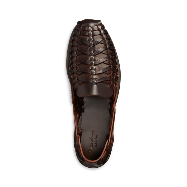 Mens woven leather sandals hotsell