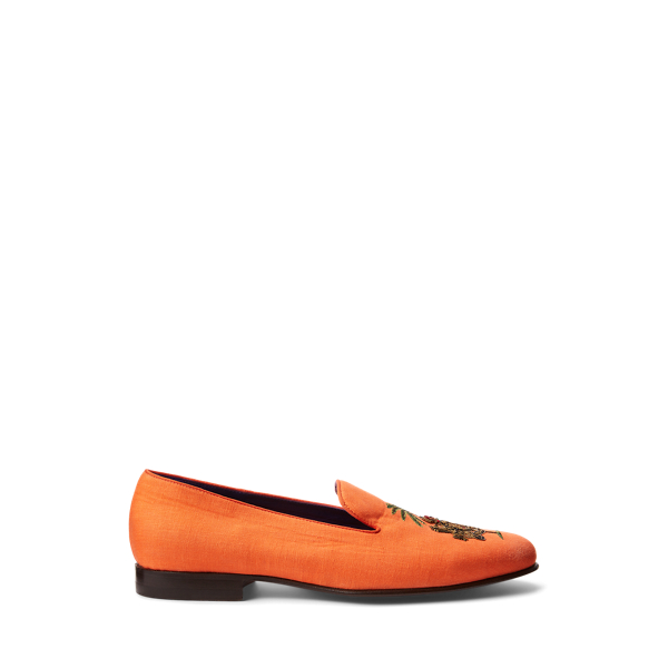 Alonzo Embroidered Linen Slipper