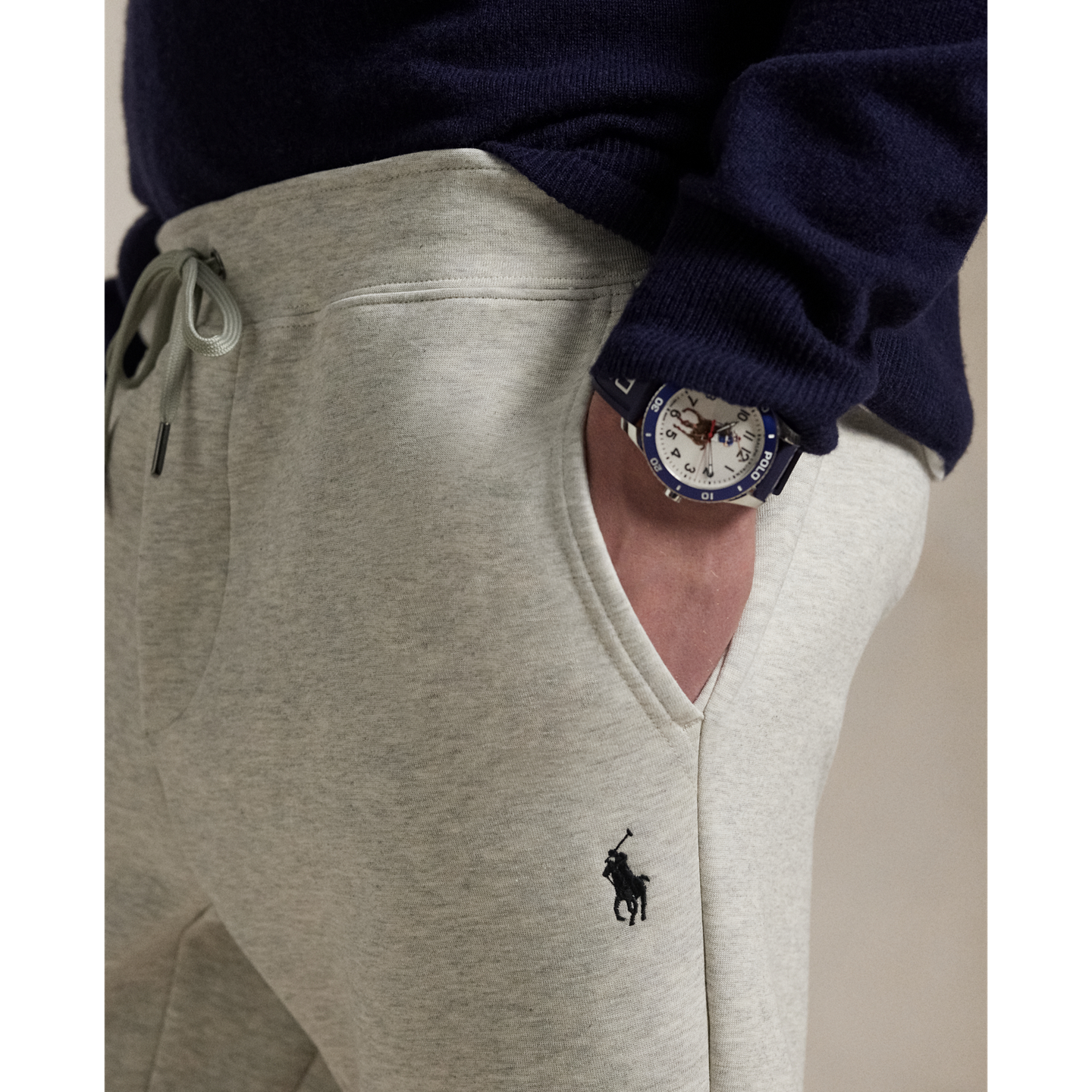 Мужские брюки Ralph Lauren Double-Knit Jogger Pant, цвет: Светлый меланжевый — фото 3