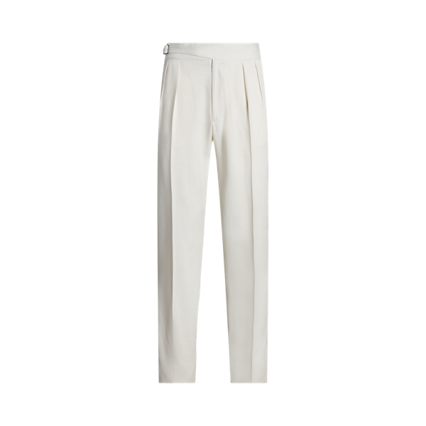 Cream Hand-Tailored Silk Gabardine Trouser Purple Label 2