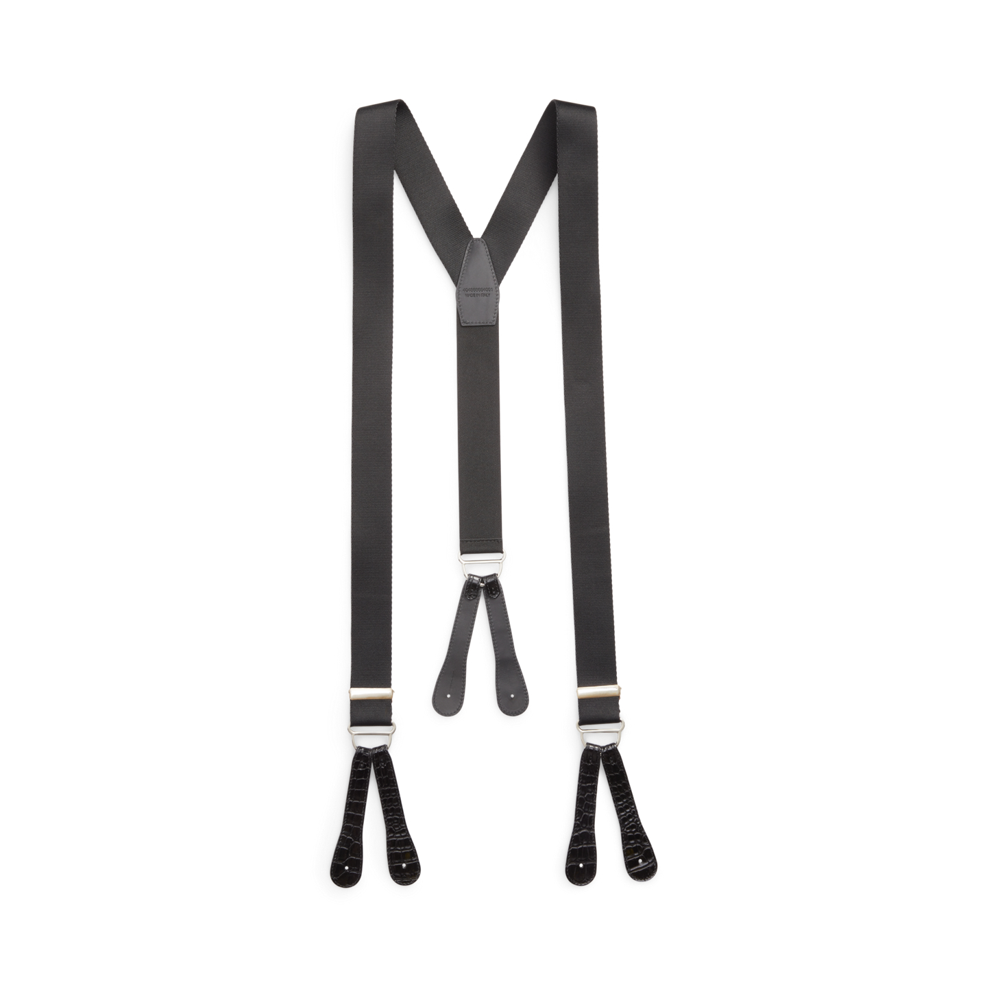 Мужские подтяжки Ralph Lauren Alligator-Trimmed Suspenders, цвет: Чёрный — фото 2