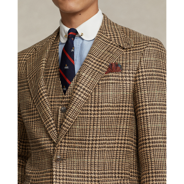 Sage/Tan/Brown Multi The RL67 Plaid Linen-Silk Jacket Polo Ralph Lauren 6