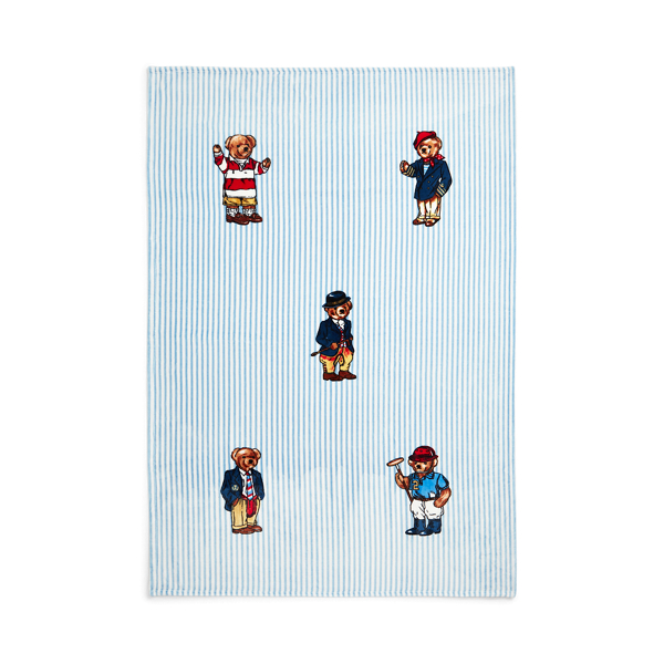 Teddy Bear Stripe Throw Blanket