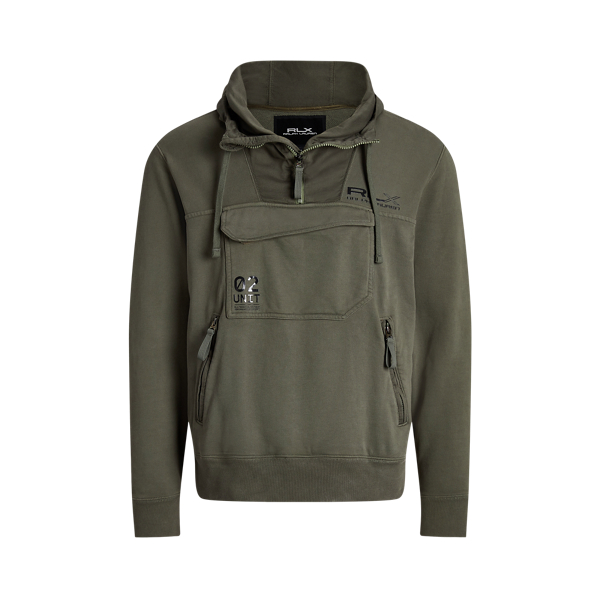 Sweat &agrave; capuche en coton teint en pi&egrave;ce RLX en 1