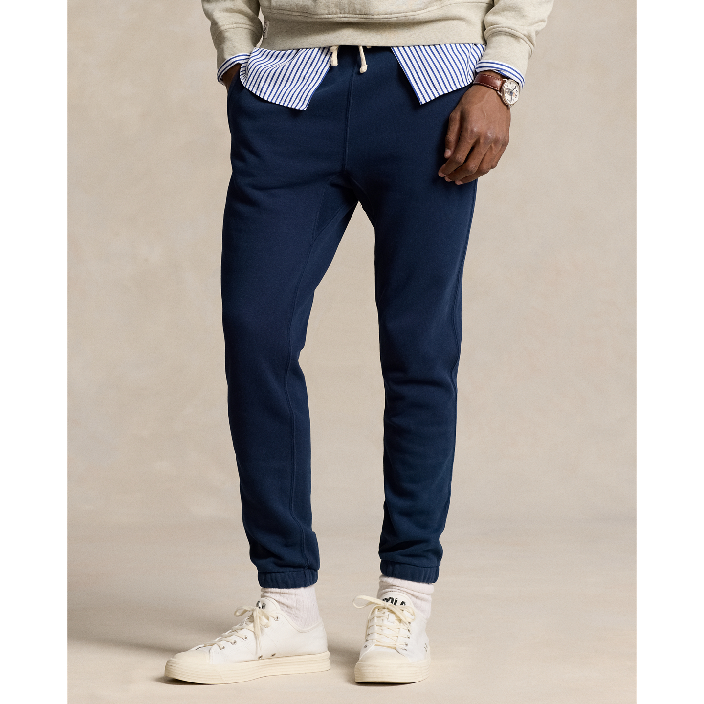 Мужские брюки Ralph Lauren Fleece Sweatpant, цвет: Тёмно-синий — фото 1