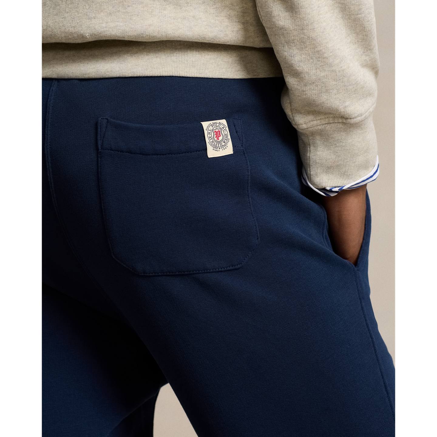 Мужские брюки Ralph Lauren Fleece Sweatpant, цвет: Тёмно-синий — фото 5