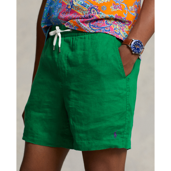 Athletic Green 6-Inch Polo Prepster Linen Short Polo Ralph Lauren 6