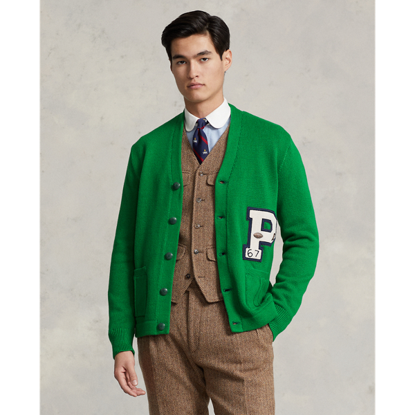 Ralph lauren letterman cardigan best sale