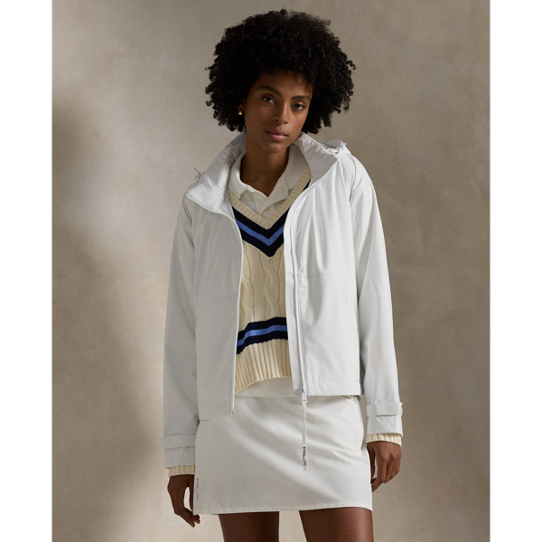 Ceramic White Water-Repellent Hooded Jacket RLX for winter 1