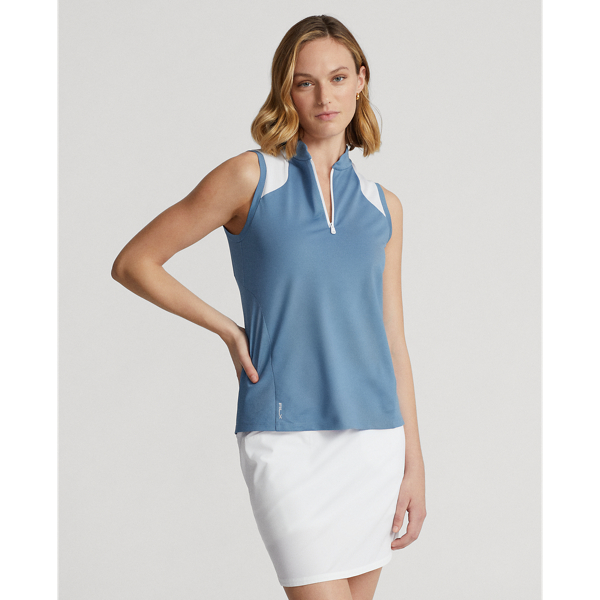 Hatteras Blue Tailored Fit Sleeveless Piqu&eacute; Shirt RLX 1