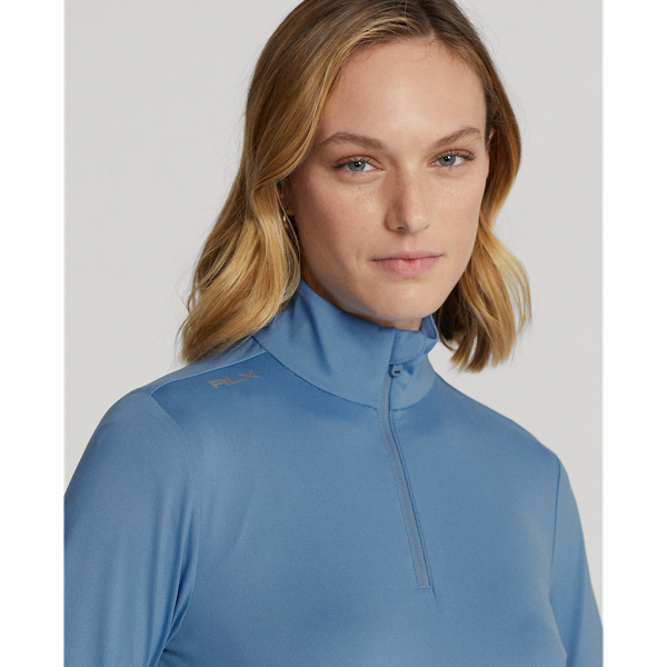 Hatteras Blue Stretch Jersey Quarter-Zip Pullover RLX 6