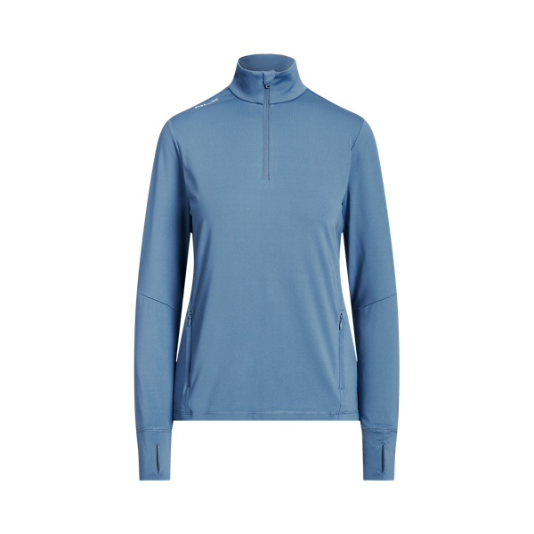 Hatteras Blue Stretch Jersey Quarter-Zip Pullover RLX 2