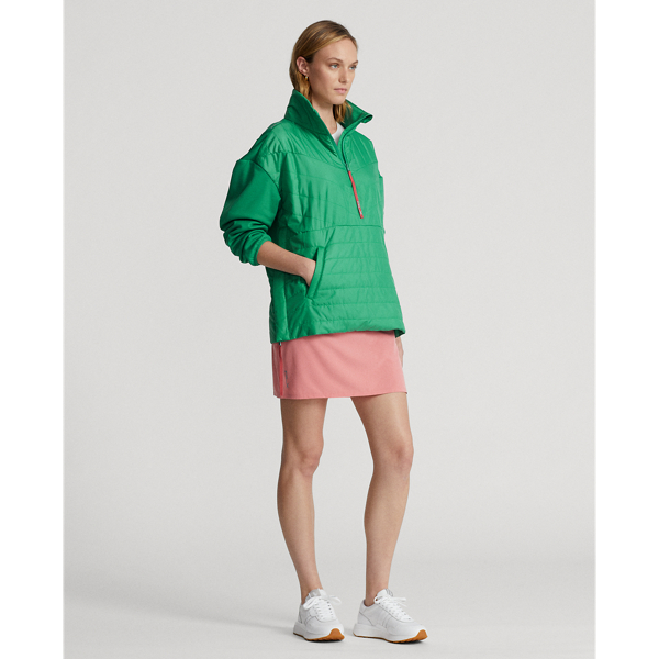 Raft Green/Desert Rose Quilted-Panel Hybrid Pullover RLX 4