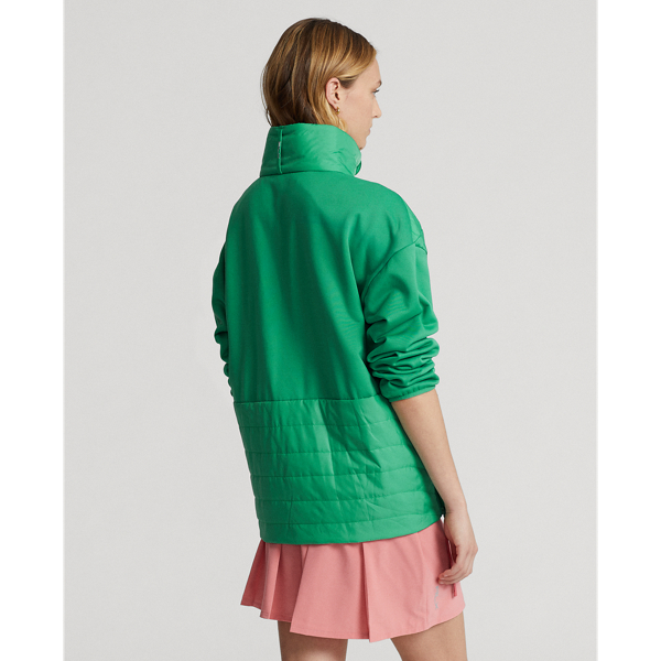 Raft Green/Desert Rose Quilted-Panel Hybrid Pullover RLX 5