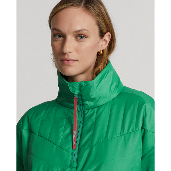 Raft Green/Desert Rose Quilted-Panel Hybrid Pullover RLX 6
