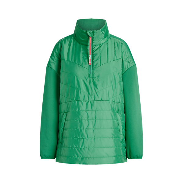 Raft Green/Desert Rose Quilted-Panel Hybrid Pullover RLX 2