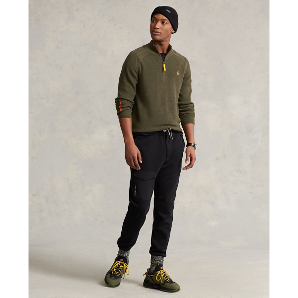 Canopy Olive Heather Performance Quarter-Zip Sweater Polo Ralph Lauren 4