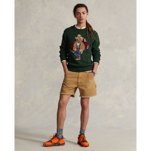 Baumwollpullover mit Polo Bear Polo Ralph Lauren in Neues Waldgr&uuml;n meliert 4