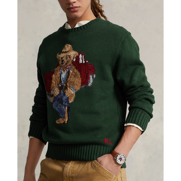 Baumwollpullover mit Polo Bear Polo Ralph Lauren in Neues Waldgr&uuml;n meliert 6