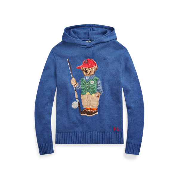 Pull à capuche Polo Bear en coton Polo Ralph Lauren en Royal ancien 2