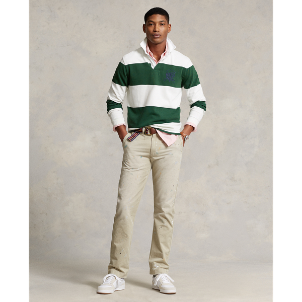 Classic-Fit Rugbyhemd mit Wappen Polo Ralph Lauren in Neues Waldgr./Deckb.-Wei&szlig; 4