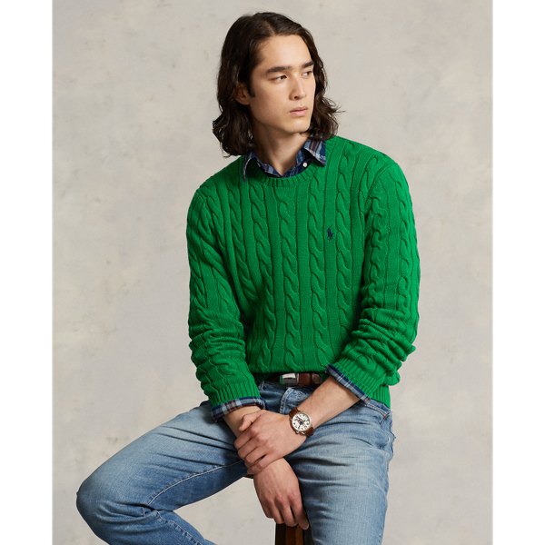 Cable Knit Cotton Sweater Ralph Lauren