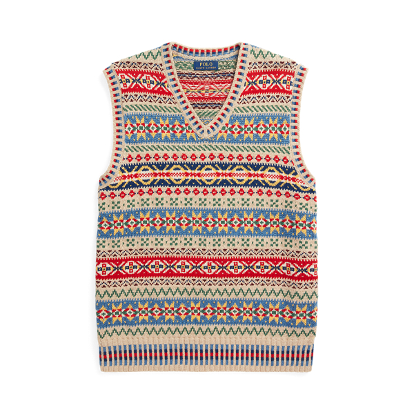 〓POLO RALPH LAUREN〓fair isle V-neck VEST LAUREN RALPH LAUREN Fair Isle V-Neck Sleeveless Jumper
