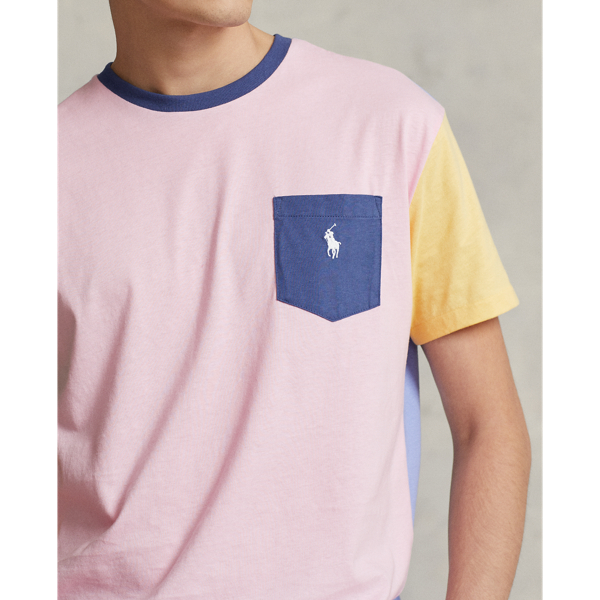 Carmel Pink Multi Classic Fit Jersey Pocket T-Shirt Polo Ralph Lauren 6