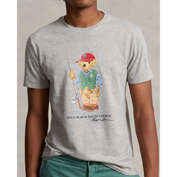 Heather Fishing Bear Classic Fit Polo Bear Jersey T-Shirt Polo Ralph Lauren 6