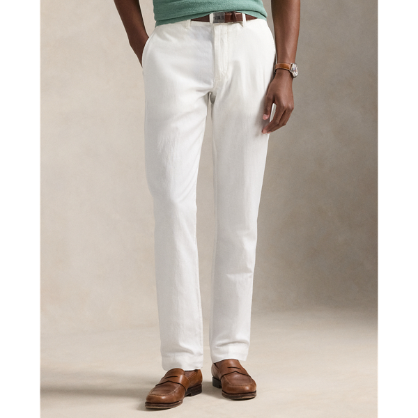 Straight Fit Linen-Cotton Pant