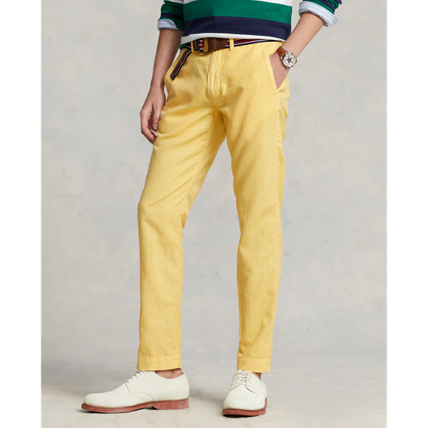 Beach Yellow Straight Fit Linen-Cotton Pant Polo Ralph Lauren 4