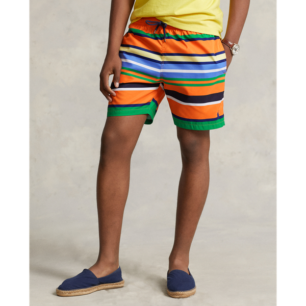 Orange Summit Stripe 5.75-Inch Traveler Classic Swim Trunk Polo Ralph Lauren 4